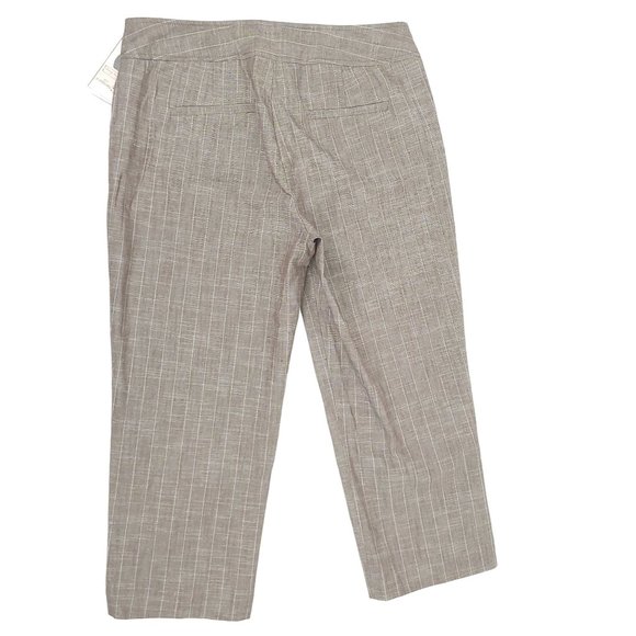 Sharagano Slim Leg Crop Dress Pant Womens Size 6 Career Striped Coco White NEW - Picture 6 of 9